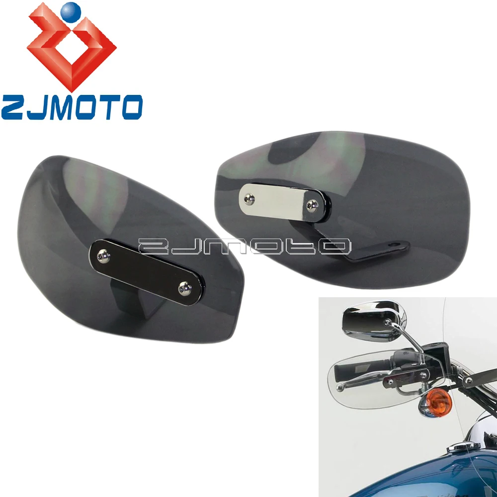 Фото ZJMOTO ABS пластик 8 мм 10 мм Универсальная мотоциклетная защита от дыма, защита от ветра, защита от ветра для чопперов, крейсеров, туров №1
