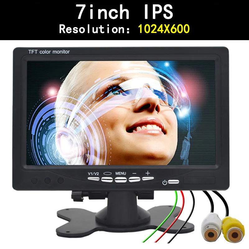 7inch IPS screen Автомобильный парковочный зеркальный монитор заднего вида 2 видео входа для камеры заднего вида Система помощи при парковке цифровой цветной TFT 800*480 lcd - Цвет: 7inch IPS screen