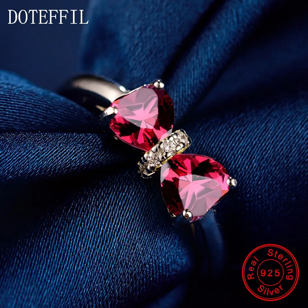 

Heart Ring 925 Sterling Silver Women Charm Jewelry Rings Luxury Brand Double Heart Zircon Rings