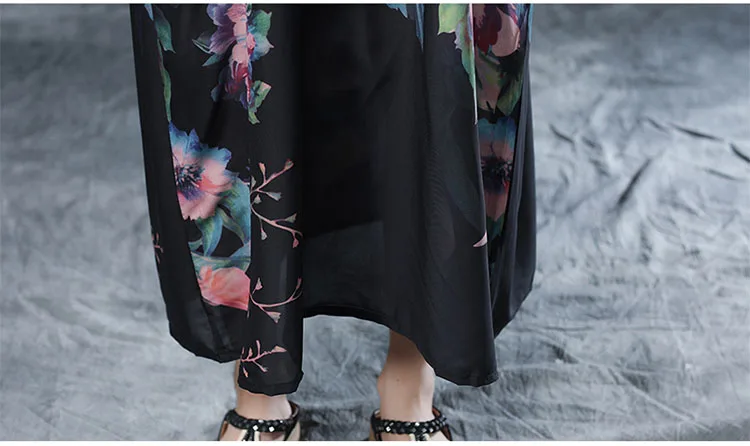

Nefeilike Plus Size Women Dress Summer Batwing sleeve Chiffon Floral Print Female Vintage Vestido Loose Oversize Long Dress Size