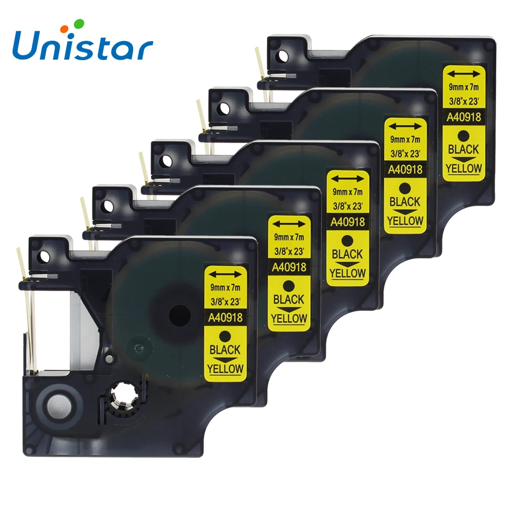 Кассета UNISTAR с лентой для этикеток совместимая фотомагнитами и D1 Label Manager A40918