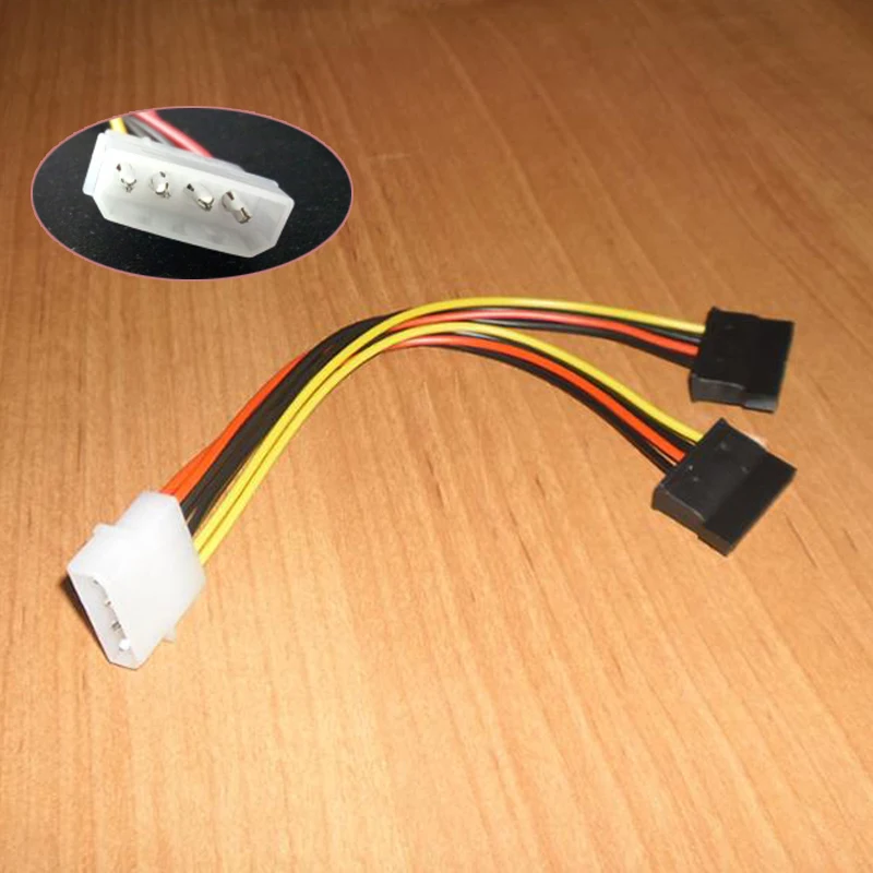 Шт. 4 шт. IDE на SATA кабель питания Serial ATA Pin Molex 2 из 15 двойной HDD адаптер |