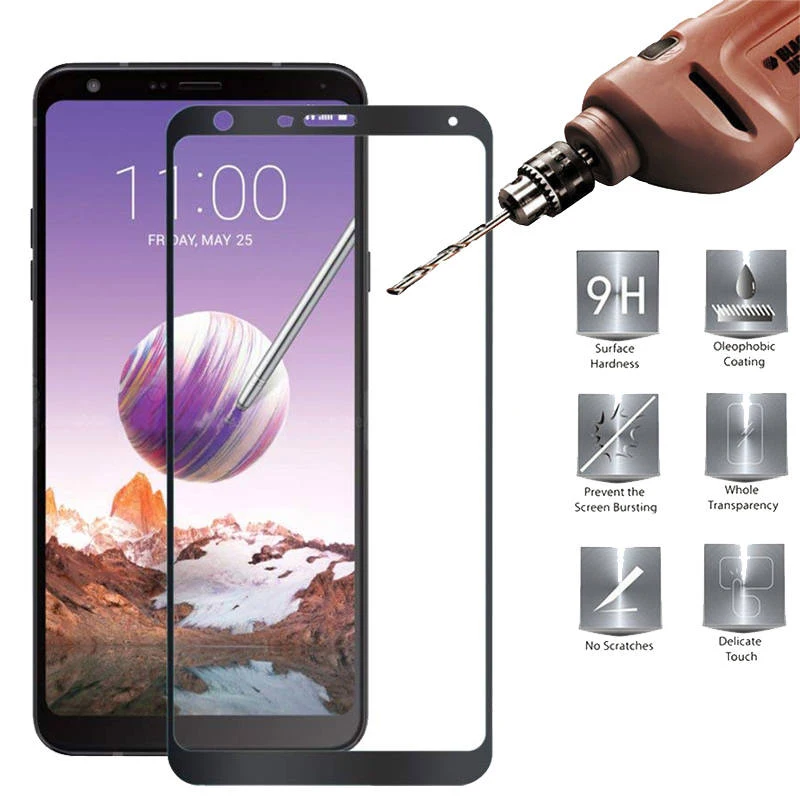 3D закаленное стекло для LG Q Stylus Plus Полное покрытие экрана Взрывозащищенная