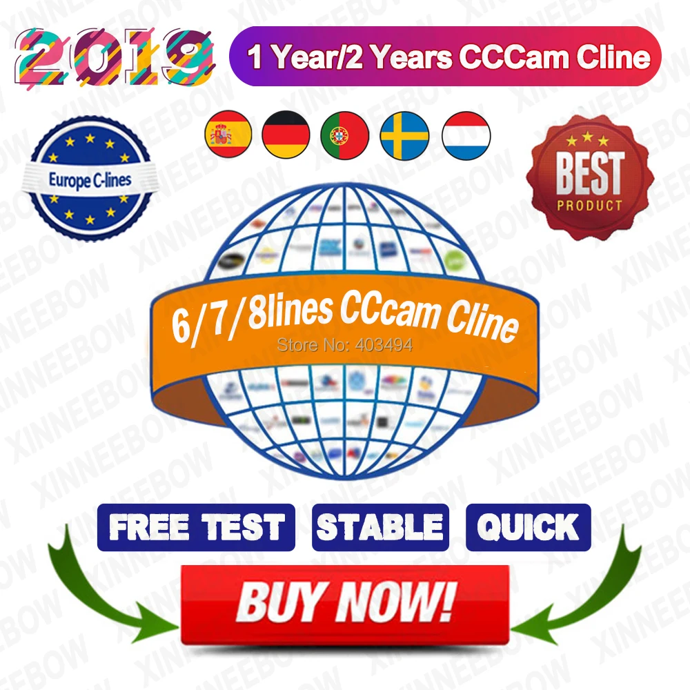 Best Stable CCcam Cline1 year Europe Cline Server CCcam Cline Spain OScam Germany for DVB-S2 Satellite Receiver GTmedia V8 Nova