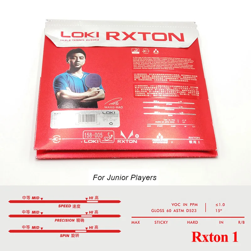 LOKI RXTON серия ITTF одобренная резиновая красная Пипса для настольного тенниса в жесткой липкой резиновой губке для пинг-понга для быстрой атаки/петли/контроль