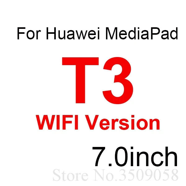 Закаленное Стекло для huawei MediaPad T3 4g, Wi-Fi, 7,0 8,0 9,6 M3 Lite 8,0 8,4 10,0 T1 701 7,0 M5 pro 8,4 10,8 Экран защитная пленка - Цвет: T3 WIFI Version 7.0