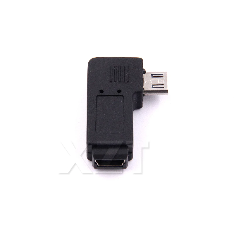 

Новинка, правый угловой USB мини 5-контактный разъем «мама» к Micro 5-контактному «папа», 90 градусов угловой переходник преобразователь