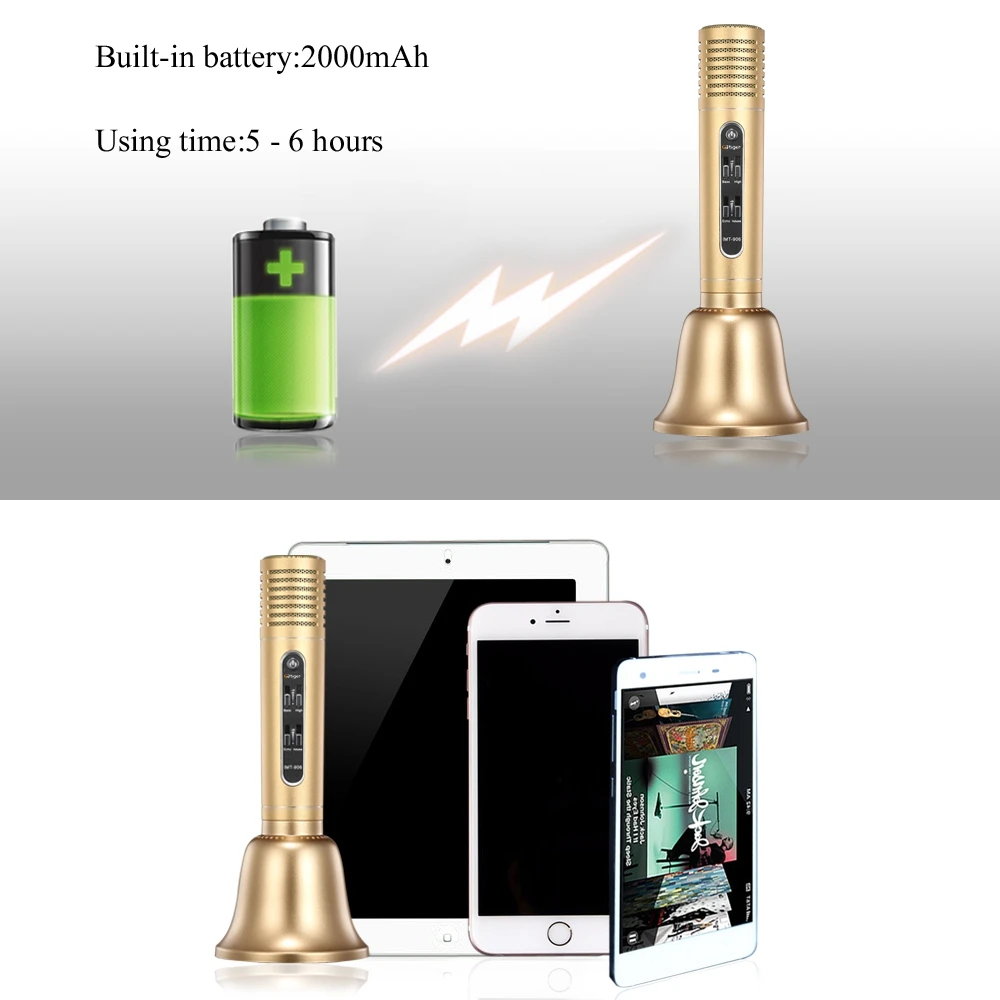 Handhold Bluetooth волшебный караоке микрофон телефон KTV плеер беспроводной с