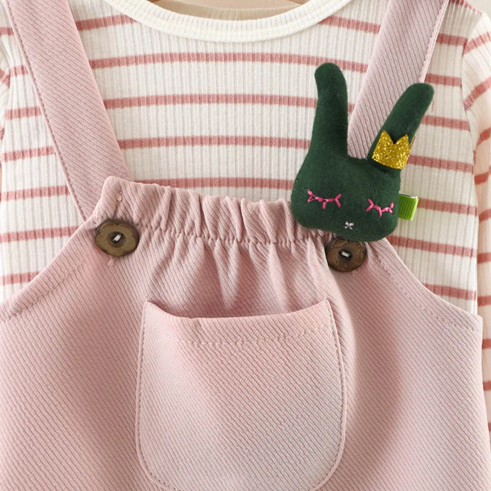2Pcs 12M-3T Baby Kids Girls Dress+T-shirt Tops Children Outfits Clothes Toddler Infant Spring Autumn Party BFOF | Детская одежда и
