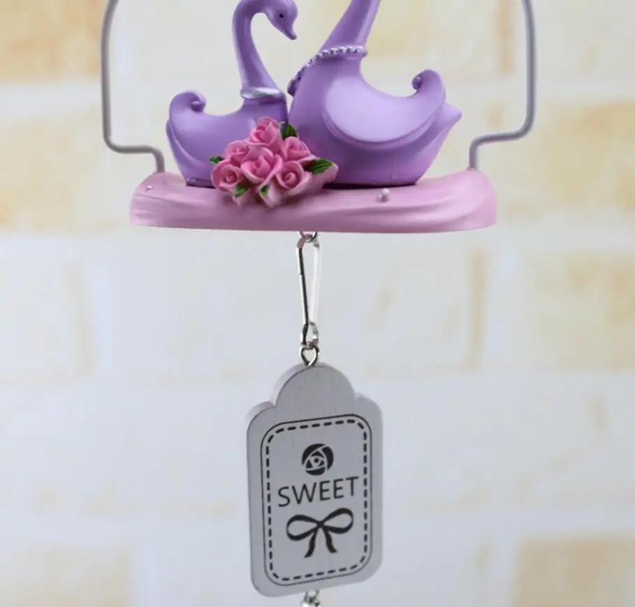 Distressed forever love swans couples sweet Wind Chimes iron craft Модель для дома кофейного бара украшения |