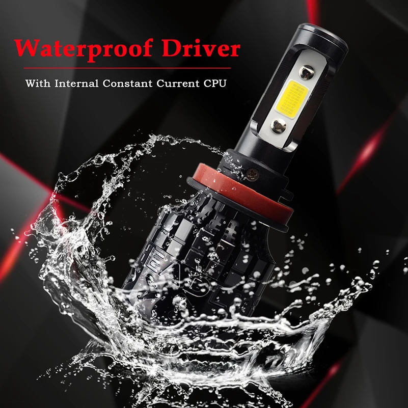 Auxito A3 H4 H7 H13 H11 H1 9005 9006 9004 9007 9012 COB светодиодные фары 72 Вт 16000LM автомобилей туман свет
