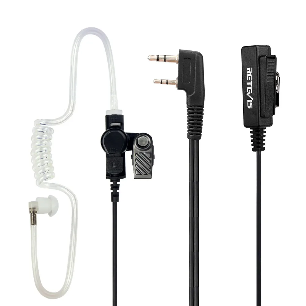 

RETEVIS 2 PIN Covert Acoustic Tube Earpiece MIC for KENWOOD BAOFENG UV-5R BF-888S RETEVIS H777 QUANSHENG TYT C9005A
