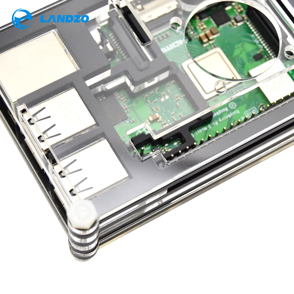 Официальный Raspberry Pi 3B+(плюс) чехол/9 слоев акриловый чехол с охлаждающим вентилятором для Raspberry Pi 3 Model B
