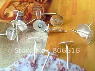 

6*12MM 1000Pcs Silver Plated Metal Earring Pins Ear Studs Jewelry Findings & Components