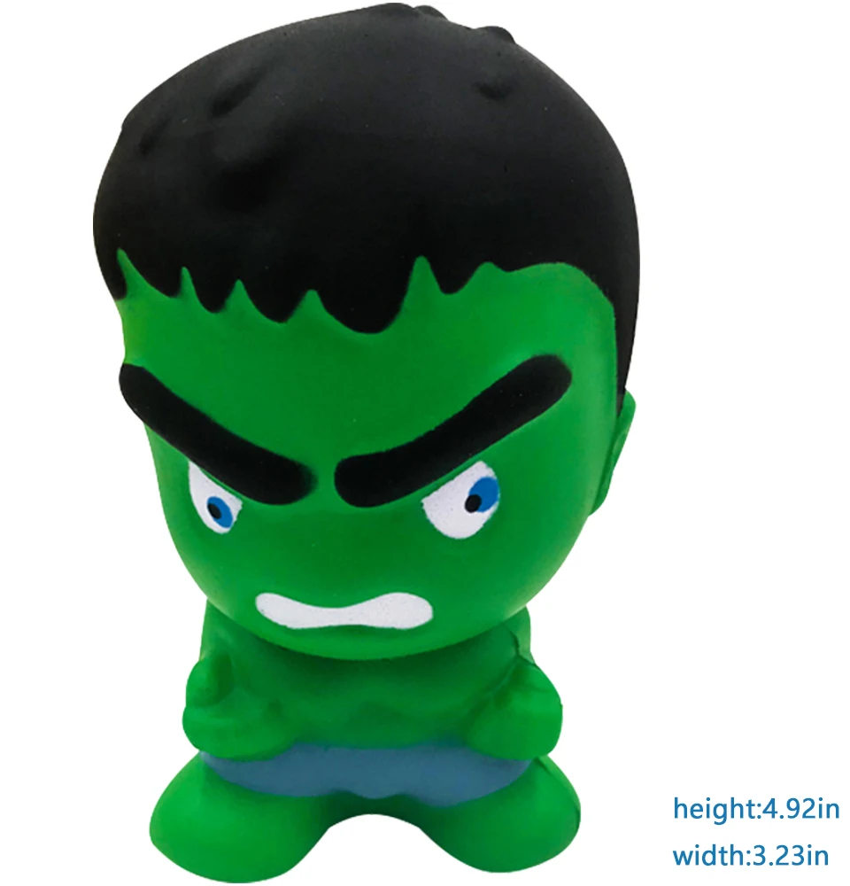 green giant Милый супер герой, мягкий человек-паук, Железный человек, Халк, медленно поднимающаяся мягкая сжимающая игрушка, ароматизированный хлеб, облегчение стресса для детей, забавный подарок - Цвет: green giant