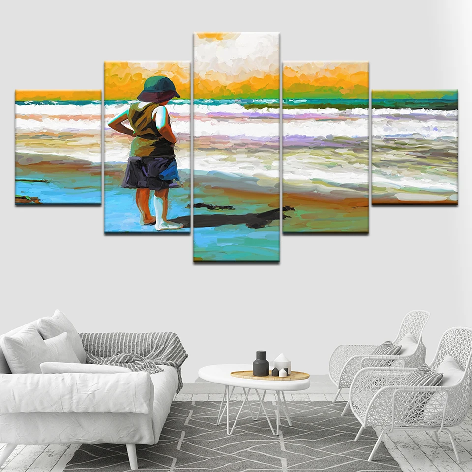 Домашнее украшение холст настенное искусство 5 панелей картины для детей на