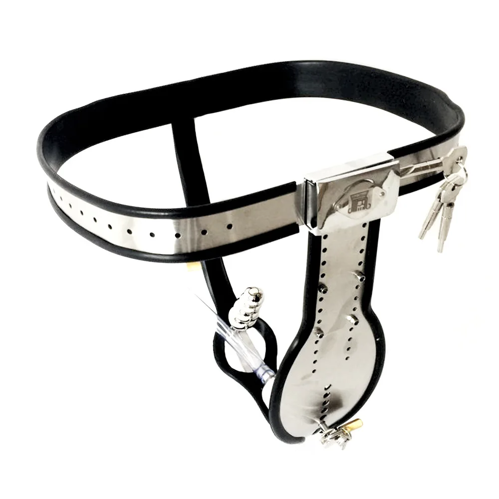 Мужское нижнее белье из нержавеющей стали Пояс верности со съемной анальной