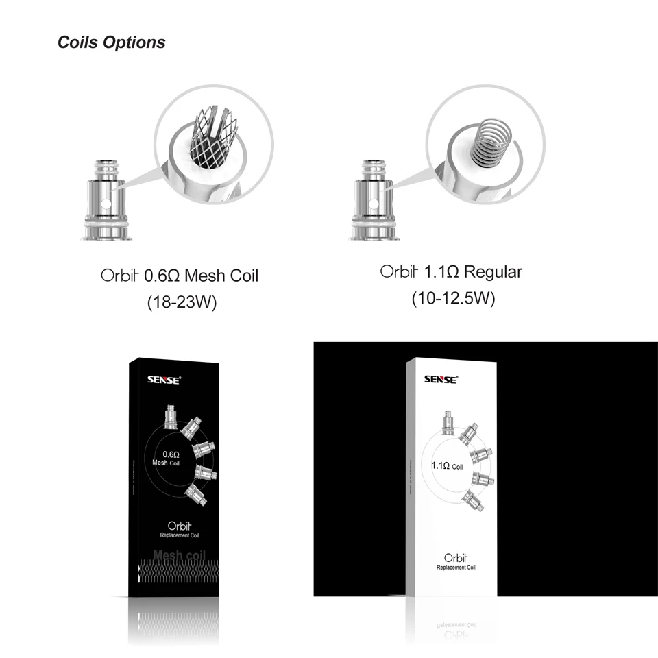 Оригинал Sense Orbit TF Pod Vape Kit 1100 мАч аккумулятор 3 мл многоразовый картридж 0.6ohm сетка