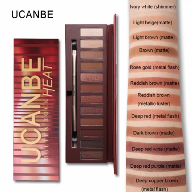UCANBE Популярный бренд продажа расплавленный рок тепла Eye Shadow макияжа Палетка