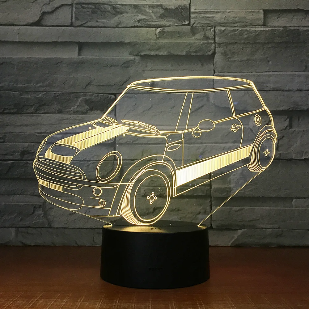 Пульт дистанционного управления Управление автомобиля 3D лампа акриловые стерео Иллюзия светодиодный настольный светильник прикроватный светильник на день рождения для детей, подарочный набор для мальчиков