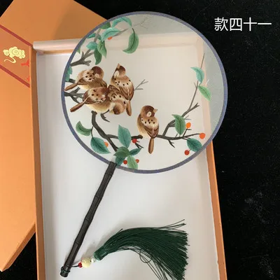 Ручная работа 100% шелк тутового шелкопряда вышивка в Сучжоу Круглый веер