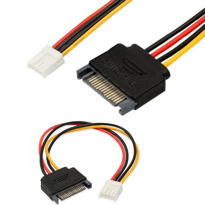 SATA 15Pin папа к 4Pin женский FDD Гибкий адаптер Жесткий диск кабель