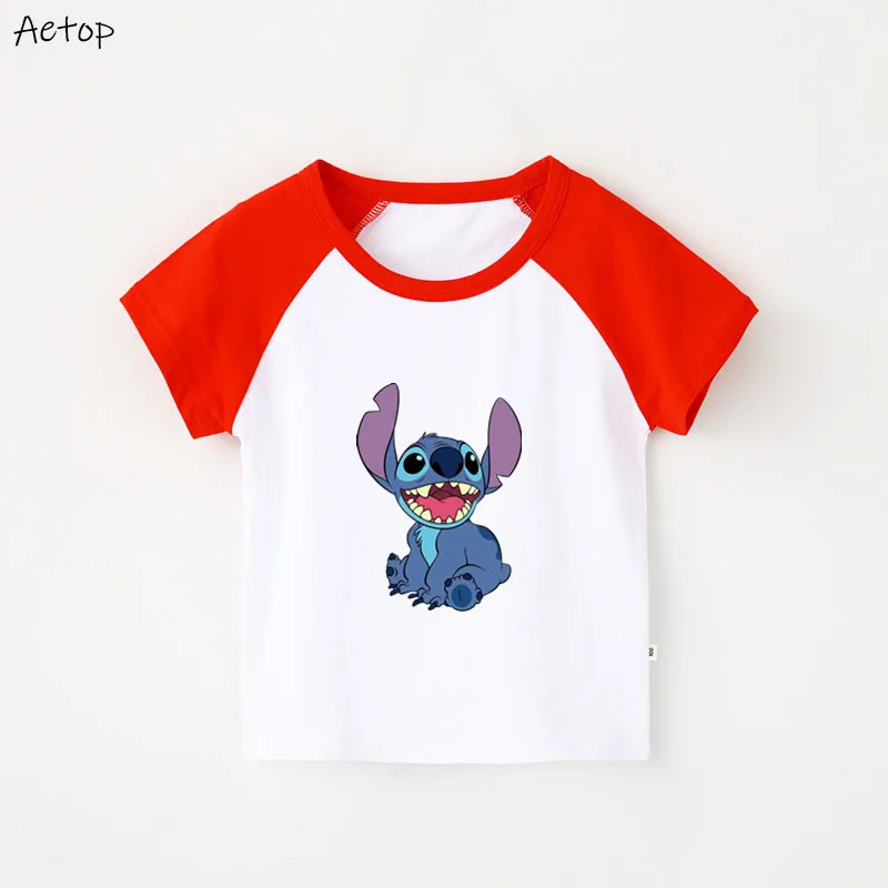 Футболка с героями мультфильмов детская футболка Lilo одежда для малышей рисунком