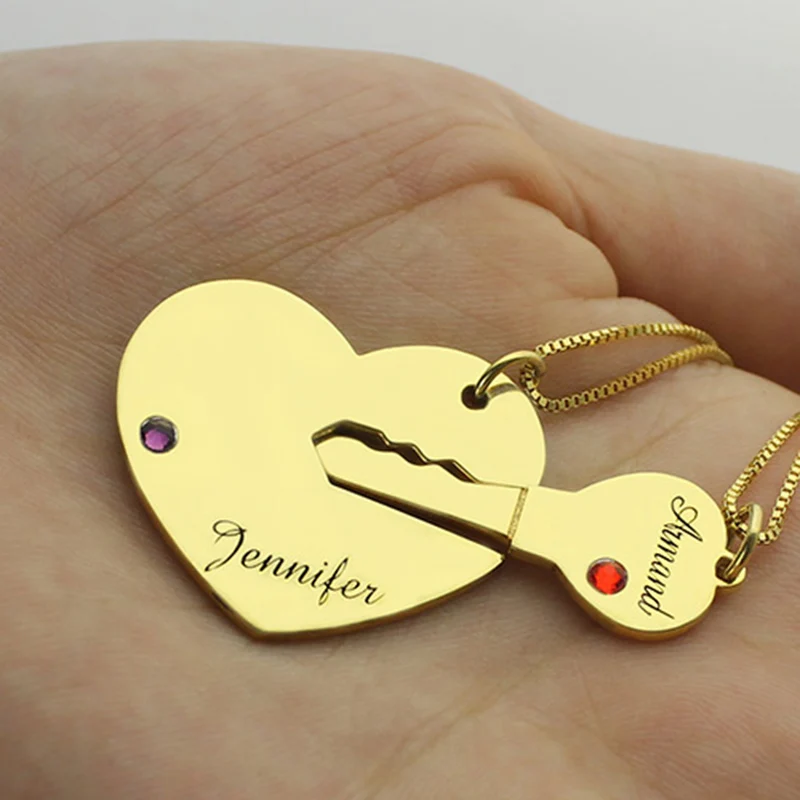 Парные подвески ожерелье с надписью Key to And Heart ожерелья кристаллами и камнями