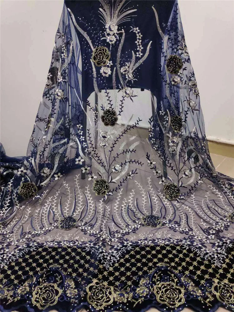 

New Nigerian Embroidered velvet Mesh Lace Fabric Bride Wedding Fabrics In Green stones India African Net Tulle Swiss Voile