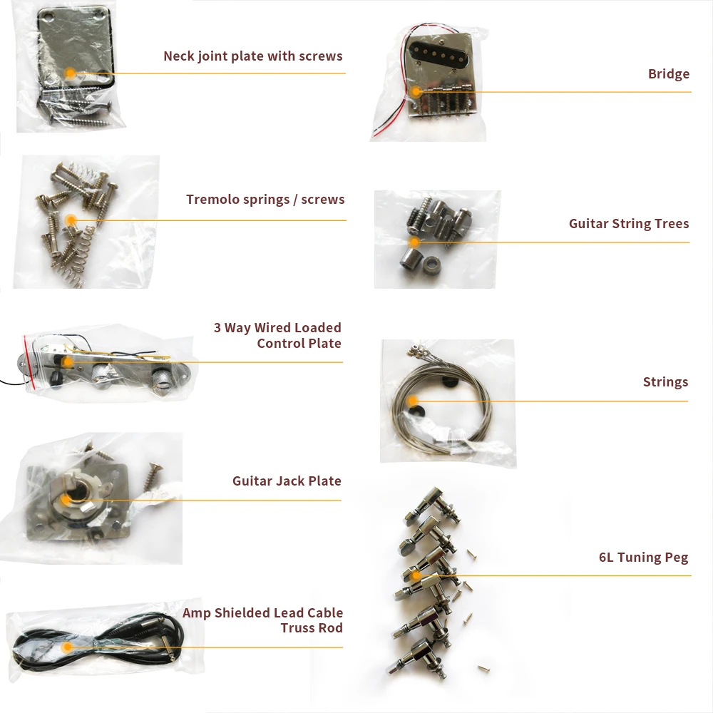 TL стиль электрогитара DIY Kit Spalted клен шпон бас дерево тело жесткий клен шеи палисандр гриф набор