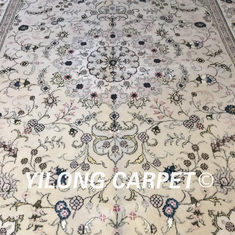 Yilong 4 'x 6' восточные Изысканные цветы ручной вязки шерстяной шелковый ковер