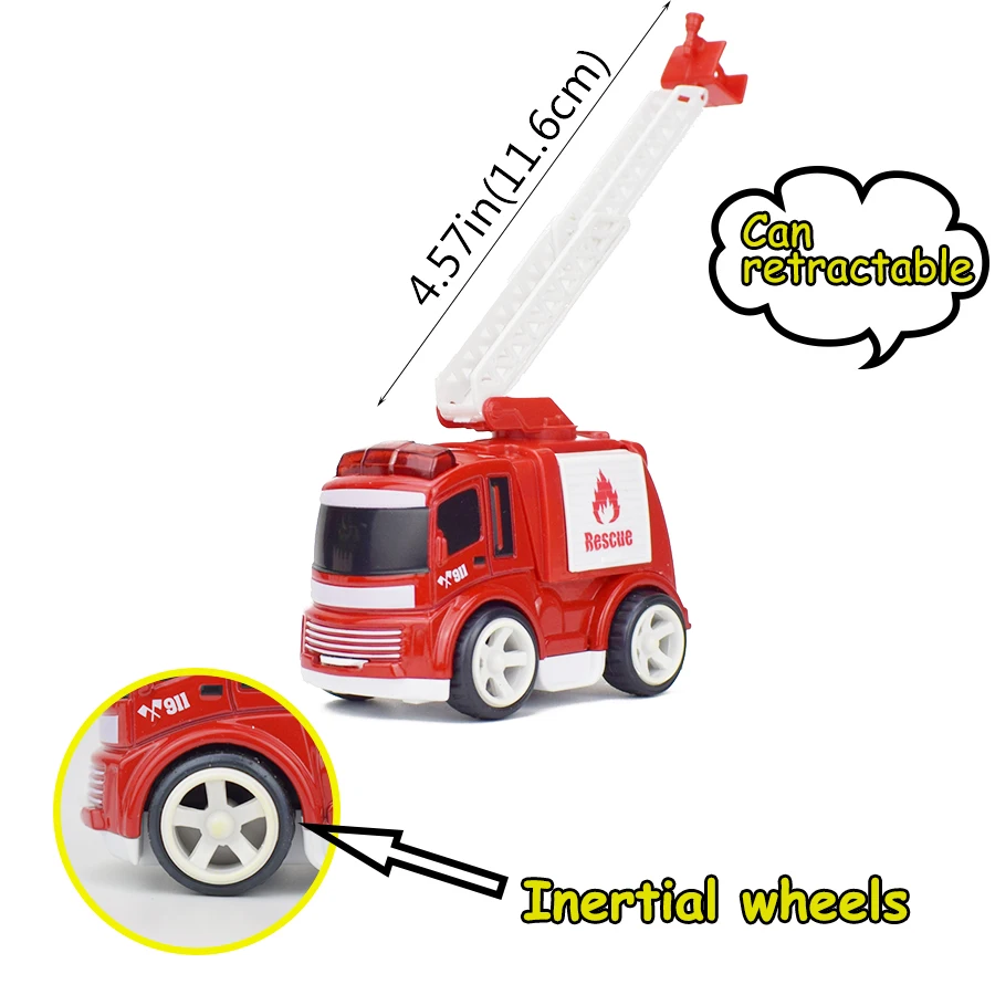 Инерционная литой пожарный мини модель для мальчиков 2 вида инерционная игрушка