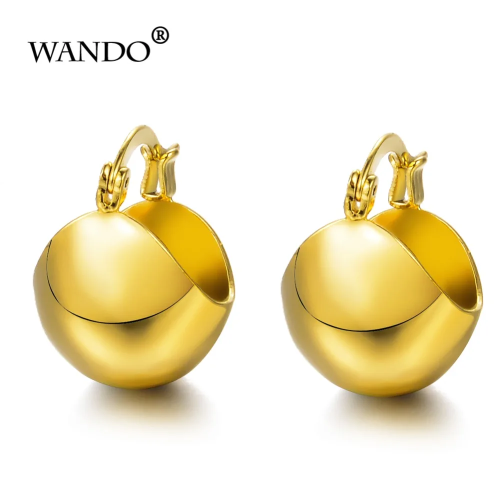WANDO эфиопские глянцевые серьги для девочек золотого цвета круглые модные