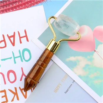 Crystal and Tigereye Rose Quartz Face Rollers Mini Roller Natural Crystal Skin Care Beauty Women Massager Tool Facial Roller Jade Smooth Relax Roller - Цвет: Crystal and Tigereye