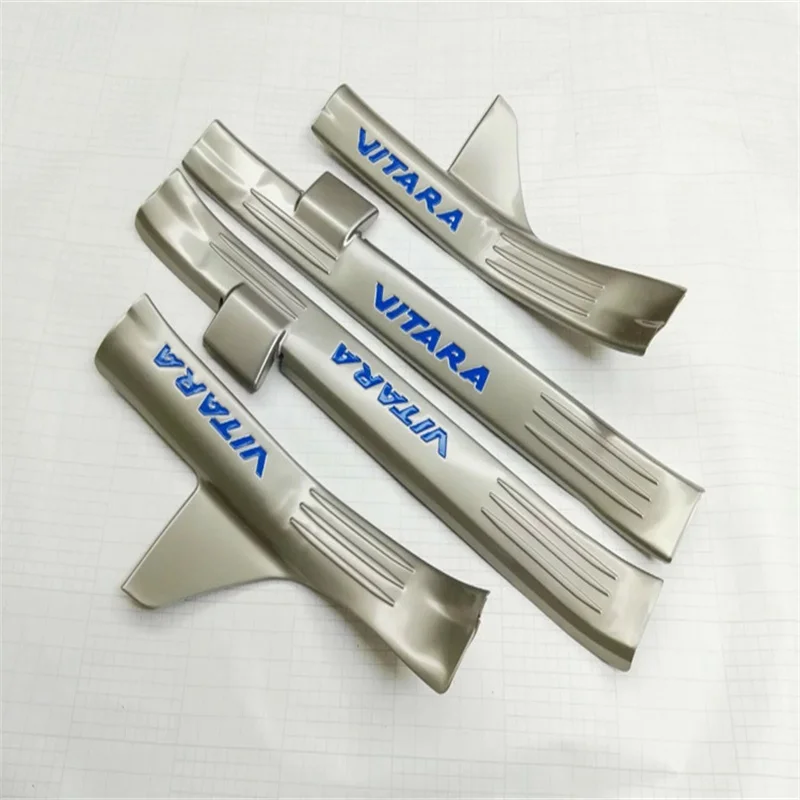 

For Suzuki Vitara 2015 2016 2017 Inner Door Sill Stainless Steel Scuff Plate Welcome Pedal Car Styling Accessories Door Sills