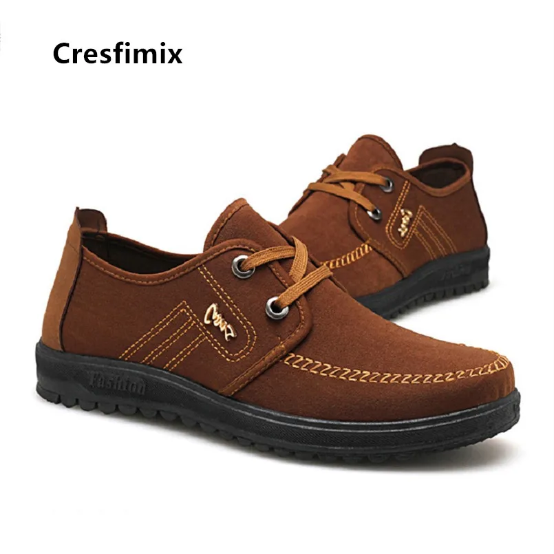 Туфли Cresfimix мужские удобные повседневная Уличная обувь на шнуровке коричневые