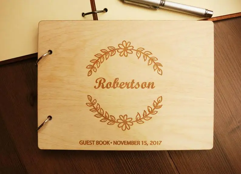 Индивидуальная деревянная Гостевая книга крутая шикарная Свадебная