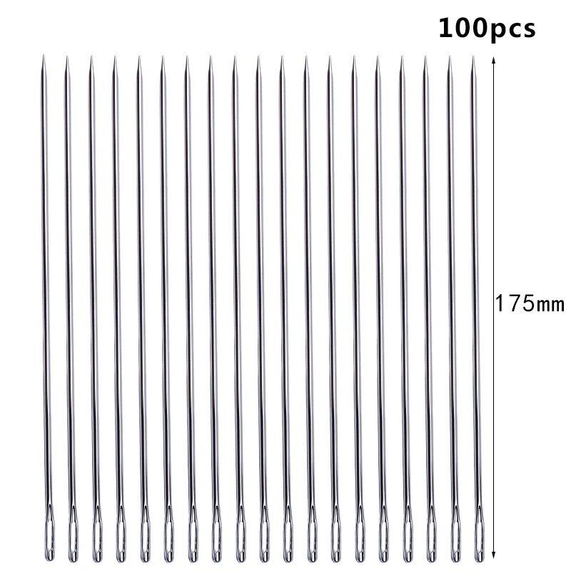 100PCS 20/100 шт 175 мм длиной Нержавеющая сталь, сделай сам, швейная игла для иглы из кожи бытовые швейные Инструмент аксессуары шпильки - Цвет: 100PCS
