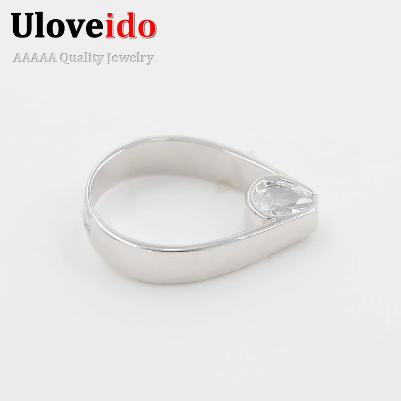 Женское кольцо с фианитом Uloveido вечерние Обручальные кольца со стразами для