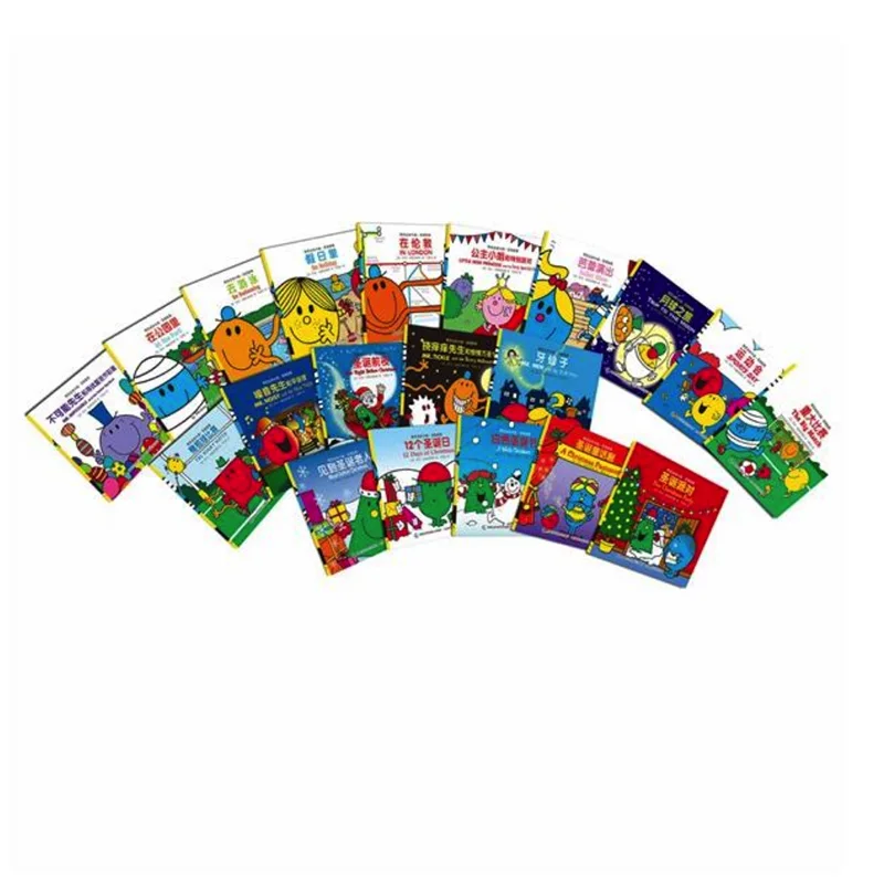 Mr. men& Little Miss новые истории полный набор из 20 томов 7-10 лет Детские двуязычные книги на китайском и английском языках