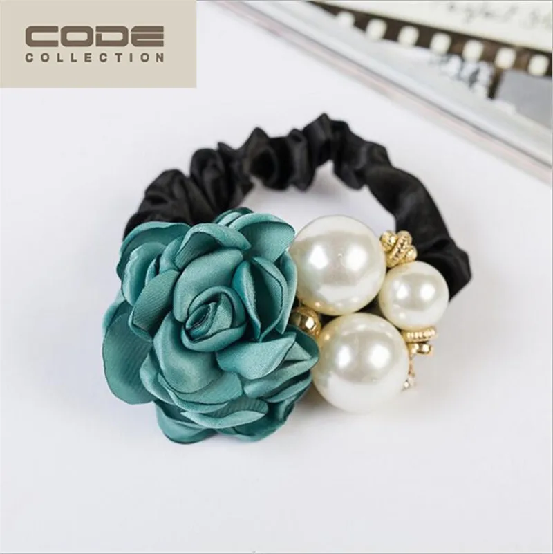 2018 элегантные эластичные ленты для волос ручной работы Камелия Цветочная
