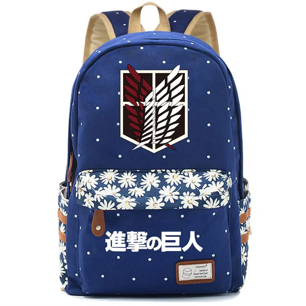 Attack on Titan Wings Freedom Bag Backpack Flower Point Floral School Teenagers Student Book Travel Laptop Girl Boys Mochila | Багаж и