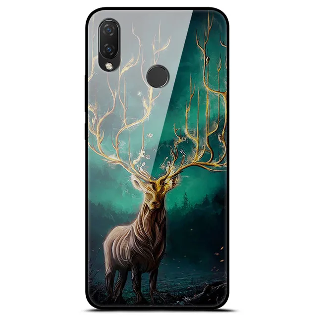 Для huawei Nova 3 чехол 6,3 ''стекло закаленное Роскошная твердая задняя крышка для huawei Nova 3 чехол для телефона NOVA3 Coque Мягкий Бампер Funda - Цвет: 35