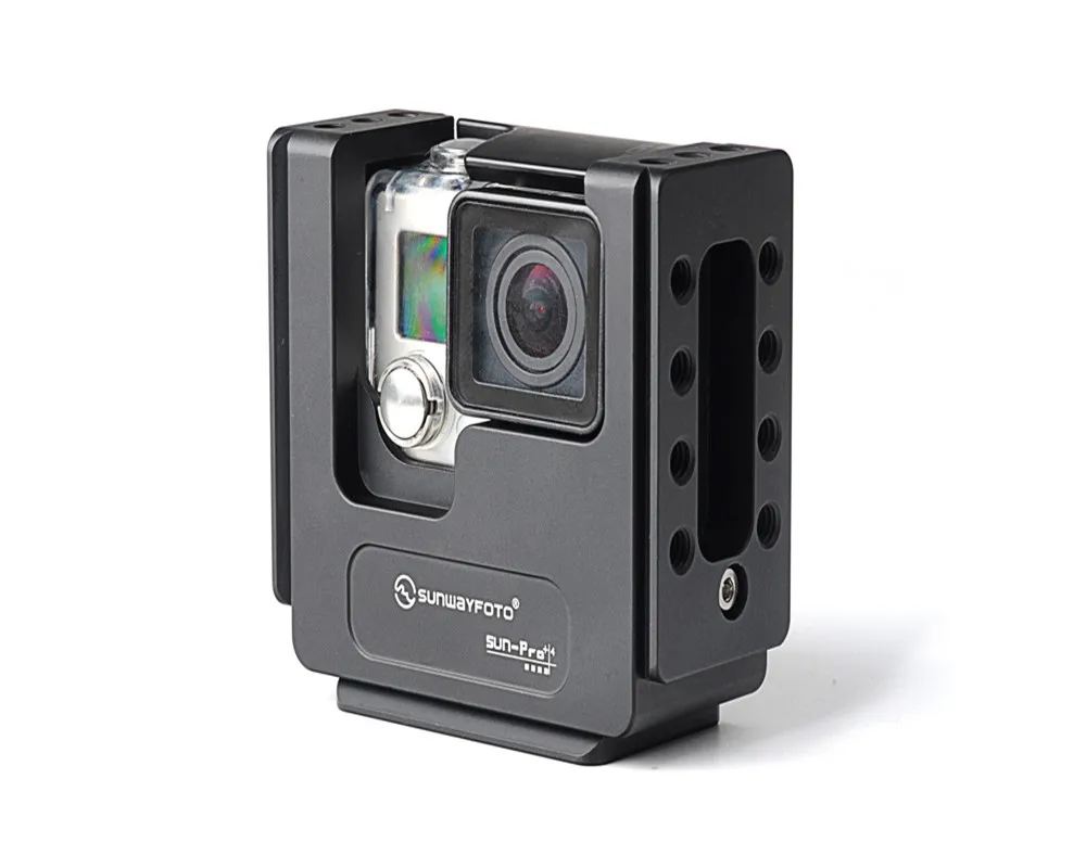 SUNWAYFOTO GoPro cage for Hero 3 SUN-PRO + 3+ / 4 CNC machined from T6061 aerospace aluminum alloy | Электроника