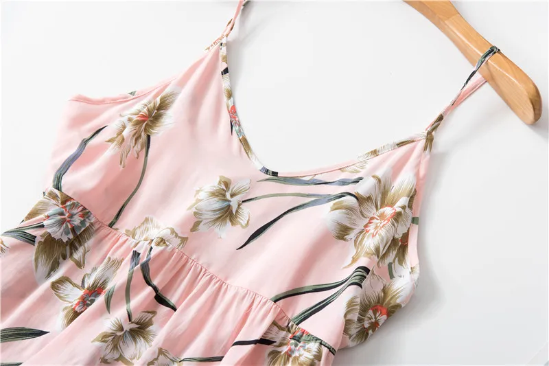 Pajimas for women flower print sleepwear sexy pajama set summer female nightgown ladies v-neck nightwear homewear