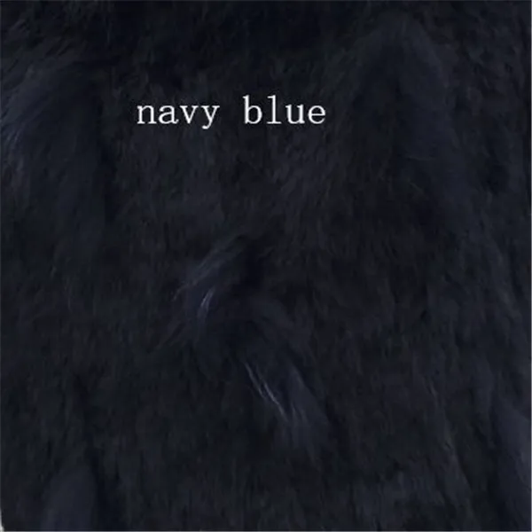 navy blue SF0013 натуральная качественная куртка с кроличьим мехом/ручная вязка с натуральным кроличьим мехом Женская зимняя меховая куртка s - Цвет: navy blue