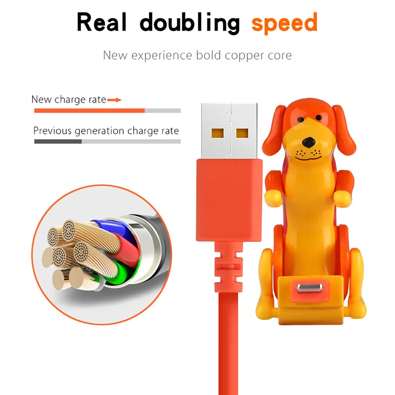 Мини прыгающая собака забавный щенок игрушки USB кабель Зарядка для Android iPhone