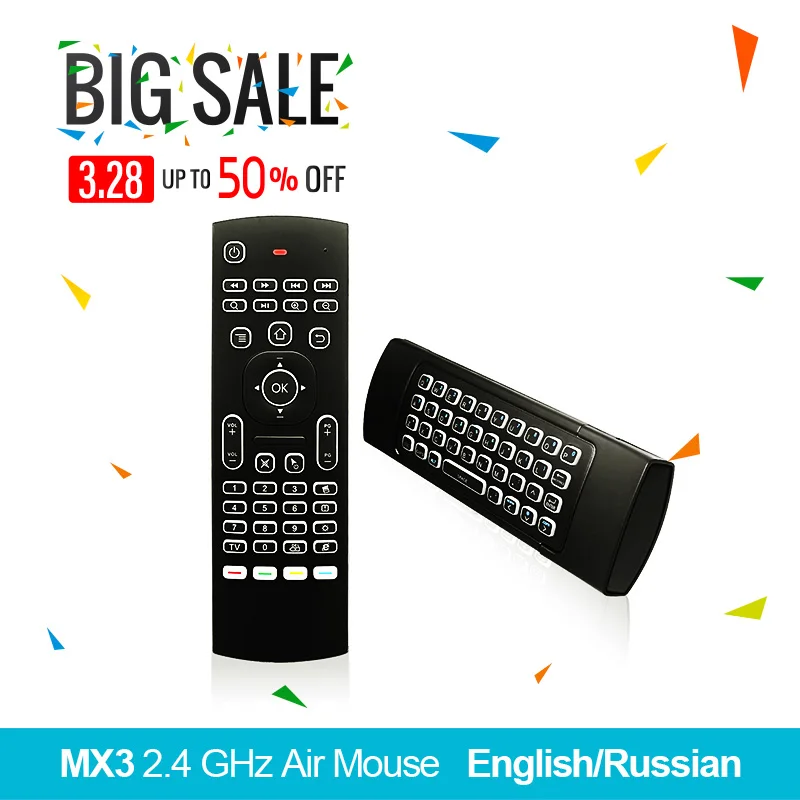 MX3 Air Мышь дистанционного управления 2 4G РФ Беспроводной клавиатура ForX96 H96 pro Android
