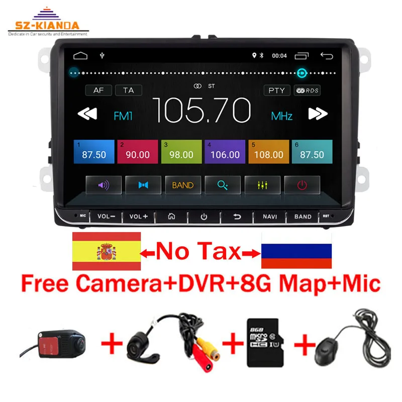 " Android 9,0 автомобильный DVD gps навигатор для VW Volkswagen SKODA GOLF 5 Golf 6 POLO PASSAT B5 B6 JETTA TIGUAN dvd плеер BT RDS