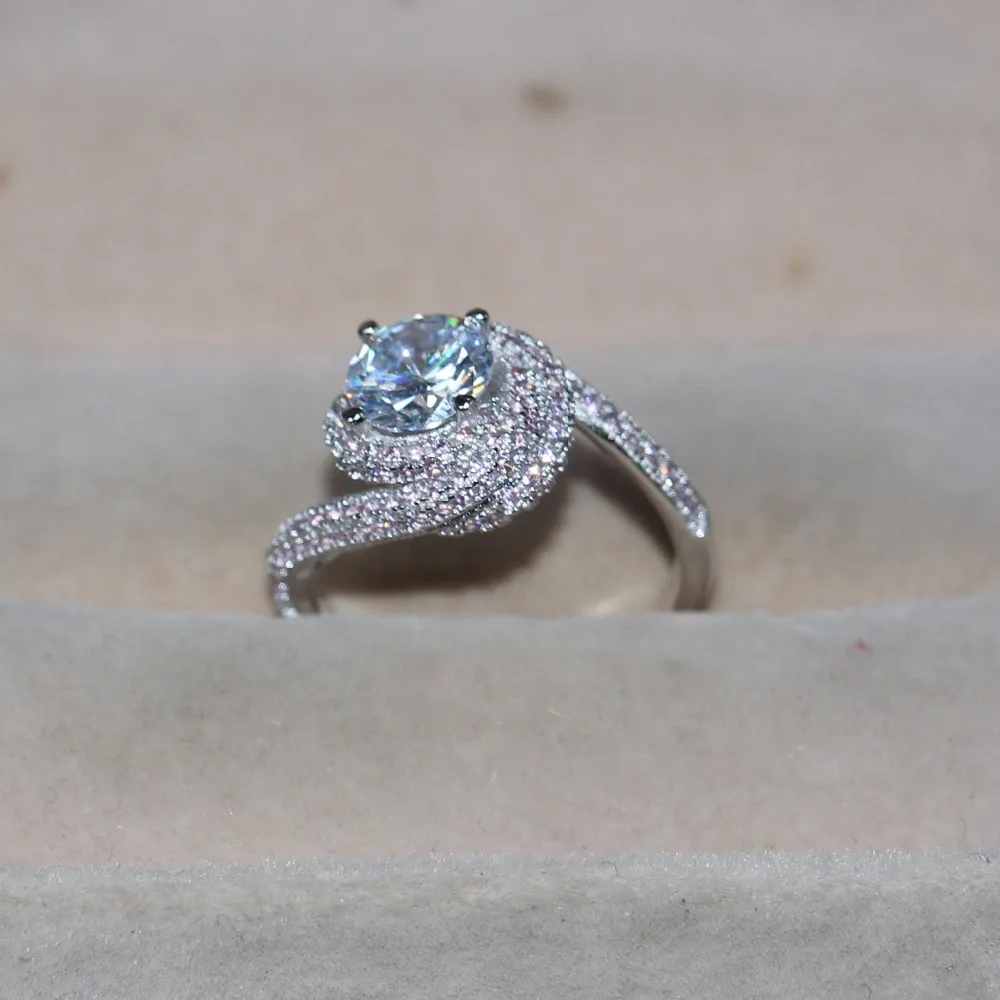 Женское кольцо из серебра 925 пробы с фианитом 5 10 размеров|925 sterling silver|sterling silvercubic